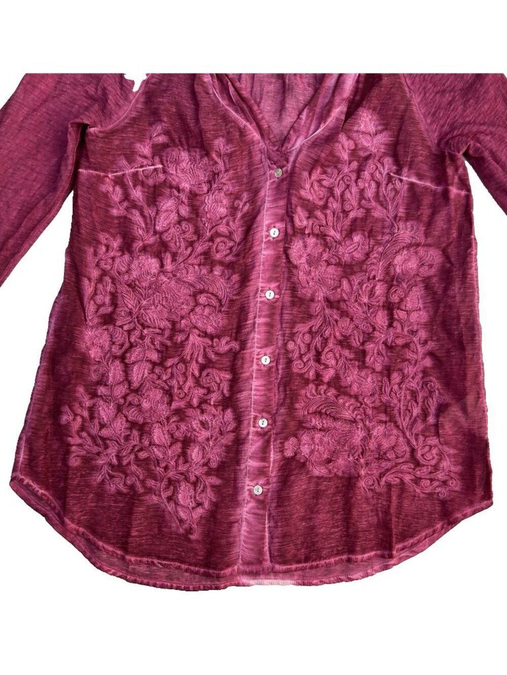 Soft Surroundings Magenta Pink Magnifico Embroidered Top Size XS Boho Floral - Picture 6 of 14